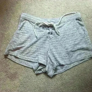EUC AERIE gray striped lace up lounge shorts
